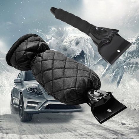 Raschietto per il ghiaccio con guanto - Raschietto per il ghiaccio del parabrezza dell'auto - Guanto da neve invernale - Guanto raschietto per il ghiaccio caldo e impermeabile. (1/5)