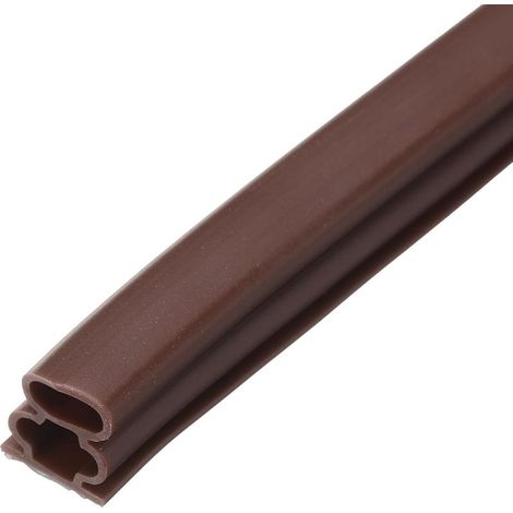 Joint d'étanchéité en caoutchouc pour porte, 6 m, en forme de D, pour cadre de porte et fenêtre, bande d'étanchéité autocollante et étanche pour espace de 8,9 à 11,4 cm, marron (1/5)