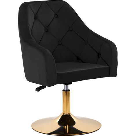 Fauteuil pivotant 4Rico QS-BL14G en velours noir (1/5)