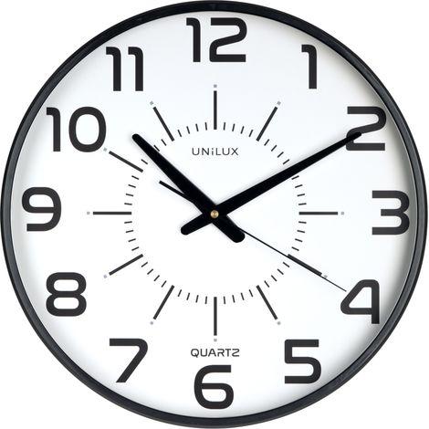 400094487 reloj de pared Reloj de pared de cuarzo Alrededor Negro, Transparente