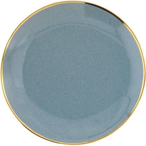 Wunderschöner Frühstücksteller 21 cm, grün mit goldenen Akzenten, Siren Duka (1/5)