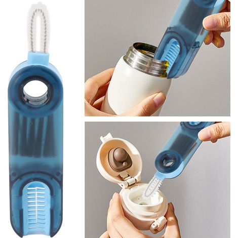 3-in-1 Multifunktions-Reinigungsbürste für Becher und Flaschen, Deckel, Flaschen und Sauger WT01 Blau (1/5)