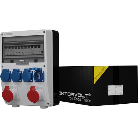 Tableau électrique de chantier TD-S/FI 2x16 A, 4x230 V, prises Mennekes Doktorvolt DV-6862-F (1/5)