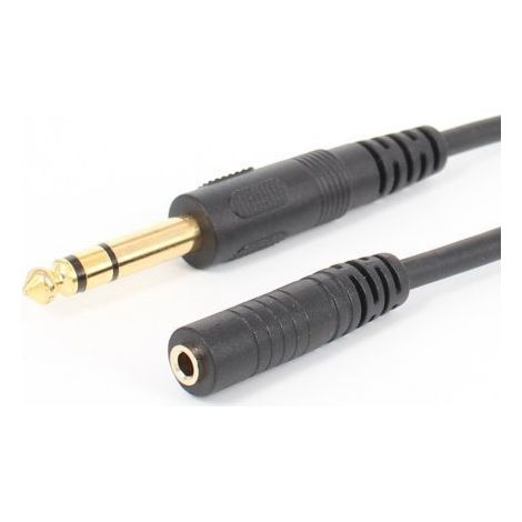 Audio extension adapter cable for amplifier, mixer or computer, dual channel 6.35 mm male to 3.5 mm female, gold plated, tin plated or copper plated. (1/5)