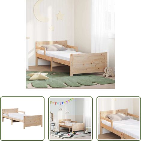 vidaXL Lit moderne - Cadre de lit avec matelas Marron 80 x 200 cm Bois de pin massif (1/5)