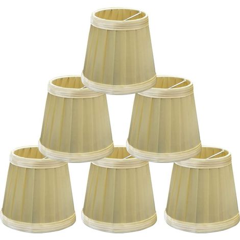 Lot de 6 petits abat-jour en tissu pour bougies et lampes, cloches décoratives pour luminaires suspendus ou à pince (1/5)