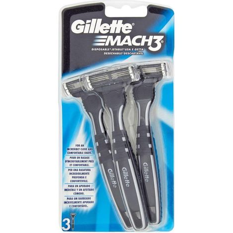 GILLETTE GILLETTE RASOIO DA UOMO USA E GETTA MACH 3 RASOI (1/2)