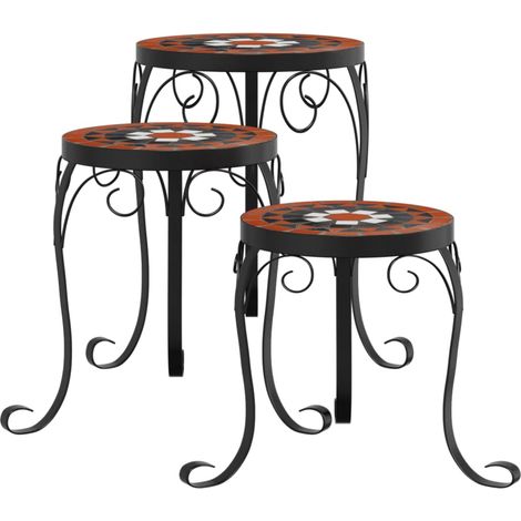 Portavasi portafiori 3 pezzi terracotta e ceramica Arancione 020045257