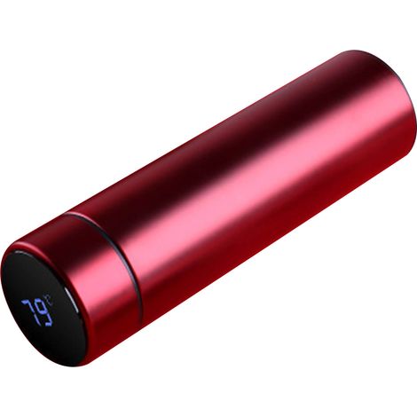 Bouteille isotherme 500ml, doublure acier inoxydable 304, fond silicone, gobelet thermique portable rouge pour usage quotidien (1/5)