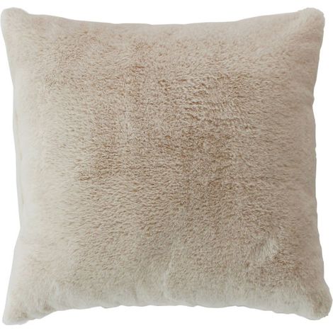 Coussin effet fourrure 40x40cm - 40x40cm - Beige (1/2)