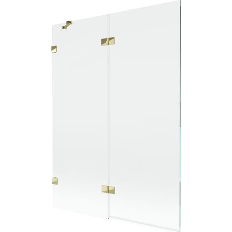 Mexen Lunar pare-douche 2-volets gauche 130 x 150 cm, transparent, doré - 897-130-100-50-00-L (1/5)