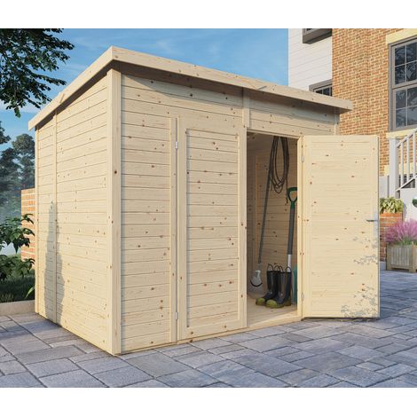 Abri de jardin bois Bertilo 19mm Timmo 4 avec plancher 4,16m² natural (1/5)
