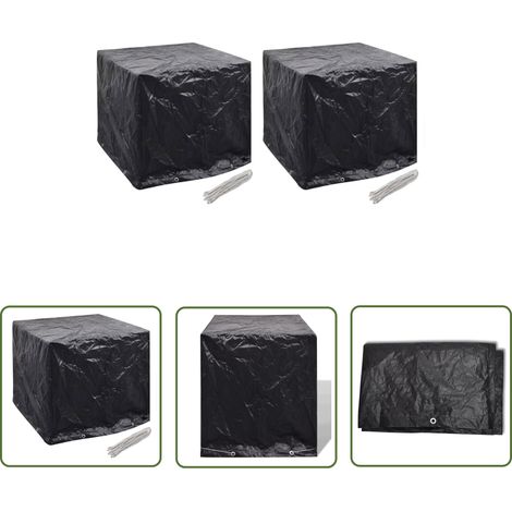 The Living Store Wassertank-Abdeckungen 2 Stk. 8 Ösen 116x100x120 cm - Wassertank Abdeckung - Wasserschutzhülle - Gartenabdeckung - Regenschutz - UV-Schutz (1/5)