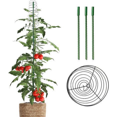Tuteur spirale pour plantes grimpantes, Tuteur de jardin en fer spiralé, Support de vigne en spirale pour pots de fleurs, Treillis de jardinage, spirale [7 spirales, 80 cm, métal fer] (1/5)