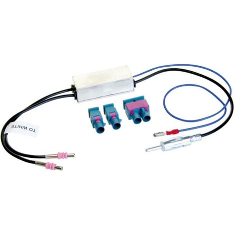 Adaptateur antenne compatible avec Audi VW - DIN 2x Fakra 1x dble Fakra Alim. fantome