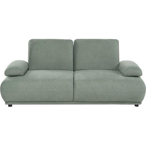 2 Seater Sofa Light Green Fabric Upholstery Water-Repellent Adjustable Backrest & Armrest Wooden Legs Living Room Modern NACKA