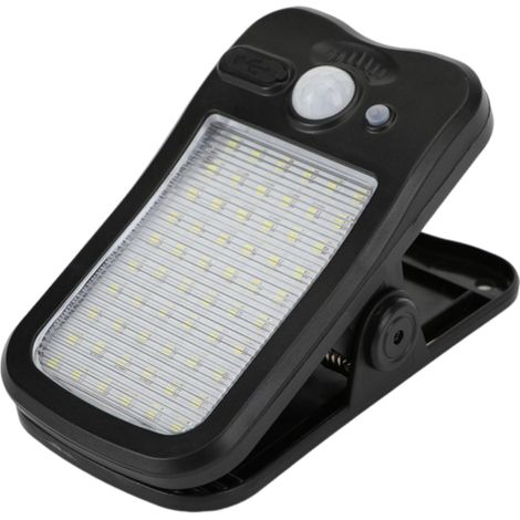 Lámpara solar de pinza de tamaño mediano con sensor de movimiento y carga USB/solar. (1/5)