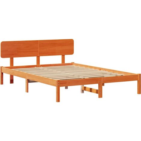 Lit double,Lit adulte,Cadre de lit avec tête de lit Brun cire 160 x 200 cm CFW9019172 (1/5)