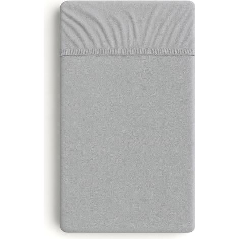 Sábana bajera ajustable de rizo para cuna 120x60cm - gris (1/4)