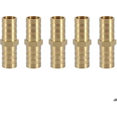 Connecteur Droit Barbelé, Adaptateur de Tuyau Droit Bidirectionnel Laiton Raccord de Tuyau Raccord de Jonction Tube Raccord 10mm (1/4)