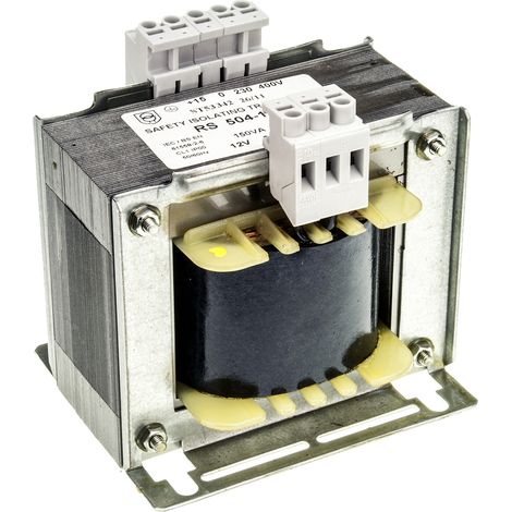 Transformateur d'isolement, Vin 230 V ac, 245 V ac, 400 V ac, 415 V ac, Vout ±12V c.a., 150VA, sorties ( Prix pour 1 )