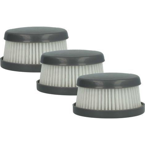 vhbw 3x Faltenfilter Ersatz für Black & Decker VFORB10 für Staubsauger - Filter, Patronenfilter, weiß grau