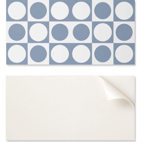 Azulejos de pared con gr谩ficos de PVC, c铆rculos geom茅tricos en cuadr铆cula, 10x40x20 cm.