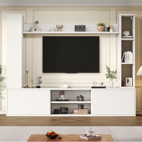credenza mobile tv 180 cm soggiorno salvaspazio bianco HAVRYA (1/5)