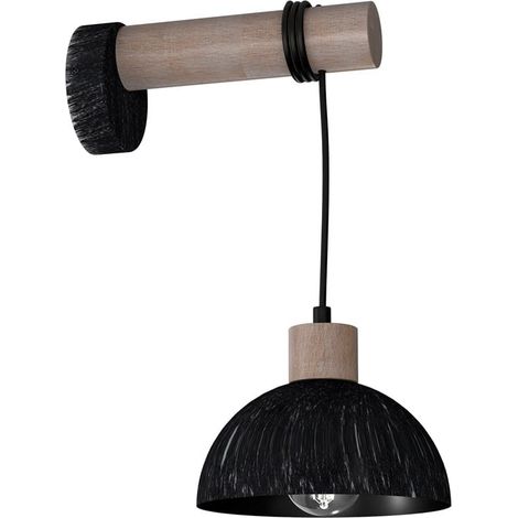 Applique murale ERIK rétro bois noir E27 60W Milagro (1/5)