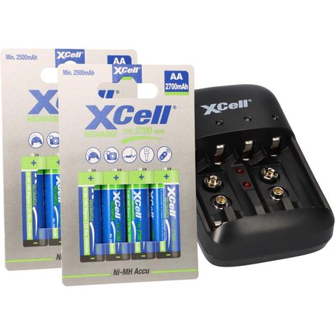 Ladegerät BC-X500 + 8x AA XCell Rechargeable 1,2V 2700mAh (1/5)