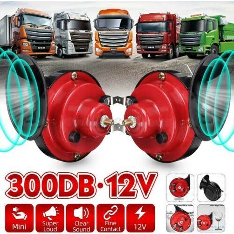 2x 300DB 12V électrique Schnecken Klang Hupe Lufthorn Lautes Horn Hupe Set