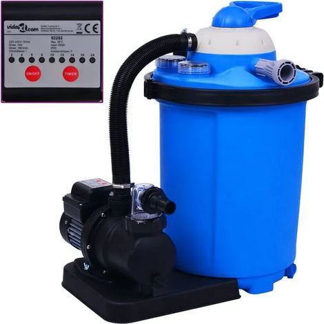 Pompe à filtre à sable avec minuterie, 550 watts, 50 litres (1/5)