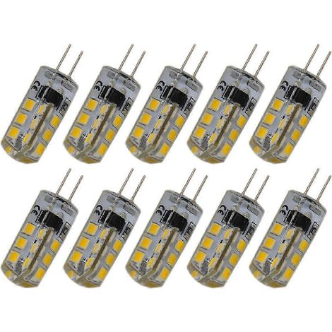 Lot de 10 ampoules LED G4 actinium 220 V 2,5 W 180 lm 3000-3500 SMD 2835 (24 LED) blanc chaud (1/2)