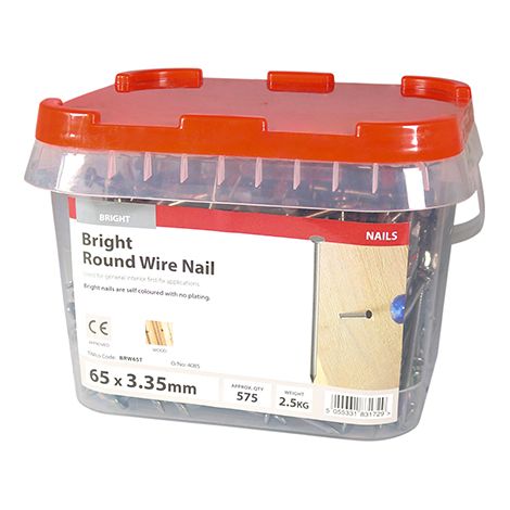 TIMCO Round Wire Nails Bright - 65 x 3.35