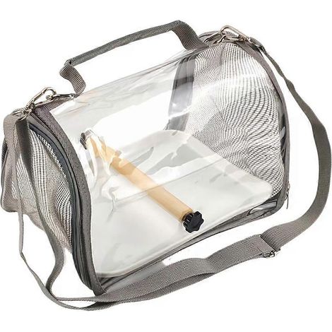 Cage de transport portable pour petits oiseaux avec perchoir, idéale pour les perroquets et les lézards (1/5)