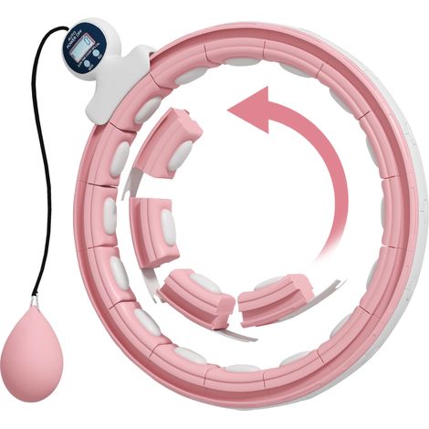 Hula hoop con punti massaggianti, regolabile da 76 a 113 cm di circonferenza vita, 16 segmenti rimovibili, fitness.