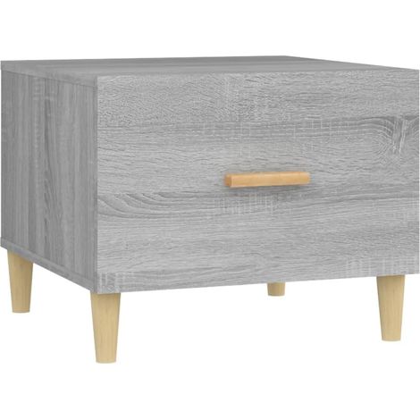 Tavolino laterale con cassetto 50 x 50 x 40 cm in legno ingegnerizzato grigio DEC040032