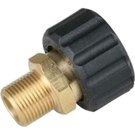 Raccord rapide pour nettoyeur haute pression – M22F vers G3/8F – En laiton – Pour nettoyage domestique et professionnel – 5,5 cm (1/4)