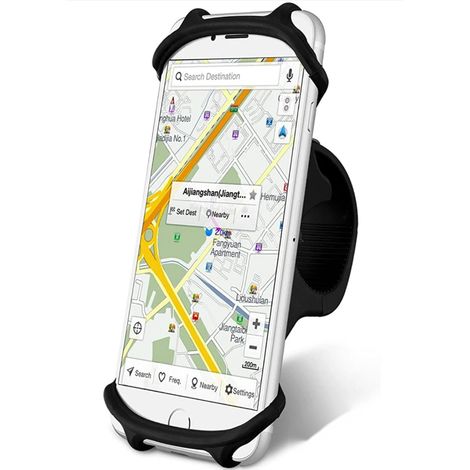 Support de téléphone universel en silicone, idéal pour les motos et les vélos — convient aux téléphones de 4 à 6 pouces.