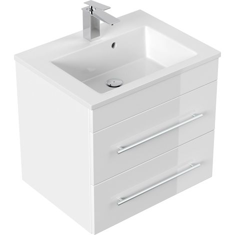Badmöbel Perge 60cm weiss hochglanz