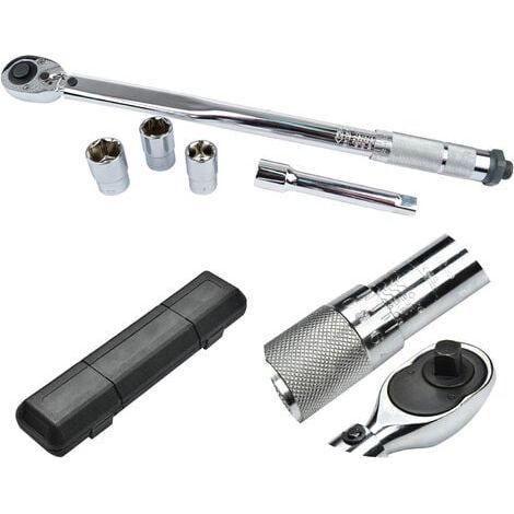 Clé dynamométrique 1/2 Clef rotative avec 3 embouts 17-19-21mm 28-210nm et boîte (1/3)
