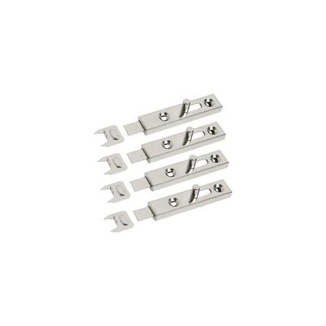 Lot de 4 Pièces Verrou Meuble Acier Fermeture Porte, Dimensions 70 mm, Serrure Robuste pour Porte de Placard, Armoire de Cuisine, Salle de Bain et Garage (1/5)