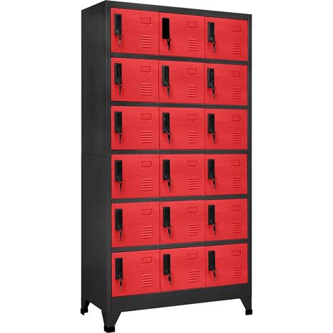 Armoire à casiers moderne avec portes verrouillables 90 x 40 x 180 cm en acier anthracite (1/5)