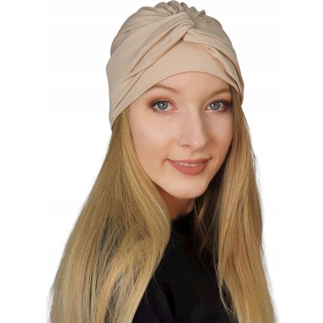 Turban couleur chair Sara 138, chapeau en bambou sans motif, également après chimiothérapie (1/5)