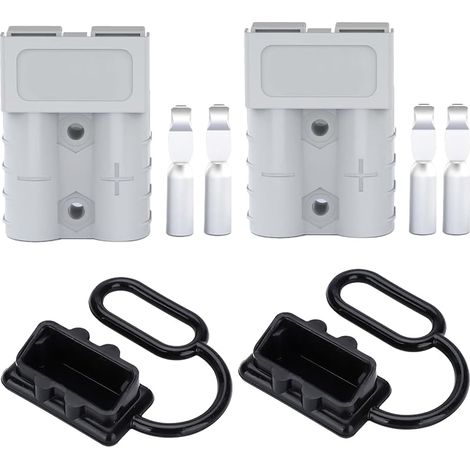 2 Pièces Connecteur de Batterie 600V 50A, Prise Connecteur Batterie, Connecteur Rapide de Batterie 50 A, pour Voiture, Moto, Van et Bateau, Connecteurs fiables et durables, Facile à Installer (1/5)