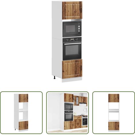 Ofenschrank - Herdumbauschränke 2 Stk. Lucca Altholz-Optik Holzwerkstoff (1/5)