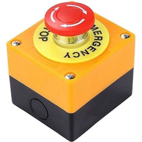 Pulsante di arresto di emergenza a forma di fungo rosso, con 1 contatto normalmente aperto (NA) e 1 contatto normalmente chiuso (NC), in grado di sopportare fino a 10 A a 660 V. (1/4)