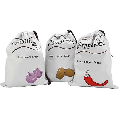 Sac de rangement à cordon pour pommes de terre et oignons, sac de rangement pour pommes de terre et poivrons (comme illustré).