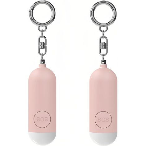 Alarmas personales recargables de 130 dB, con luz LED de emergencia y llavero, para mujeres, niños y ancianos.