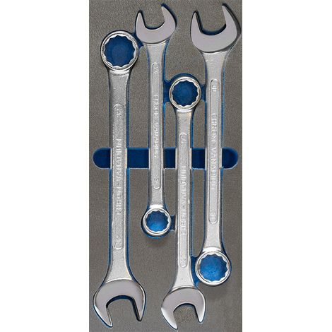 Juego 4 llaves combinadas 24-32mm en bandeja termoformada blanda Fervi TM01/032